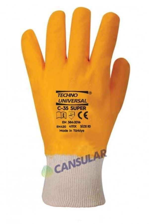 Techno Üniversal C-35 10 No Süper Nitril Tam Kaplı Eldiven