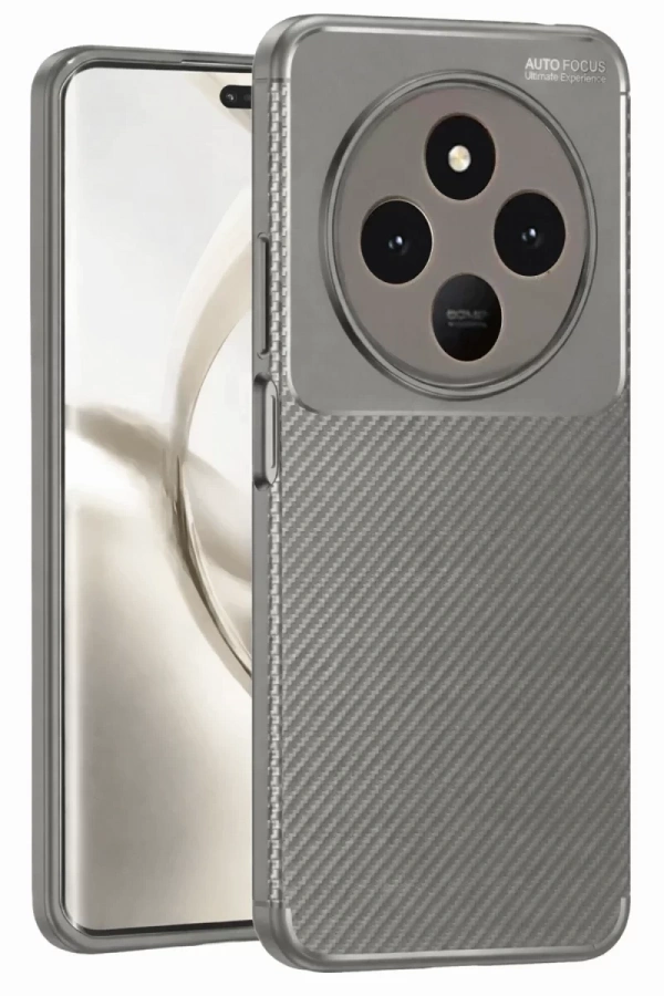 Tecno Spark 30 Kılıf Auto Focus Karbon Kapak - Gri