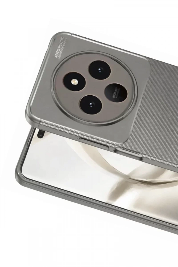 Tecno Spark 30 Kılıf Auto Focus Karbon Kapak - Gri