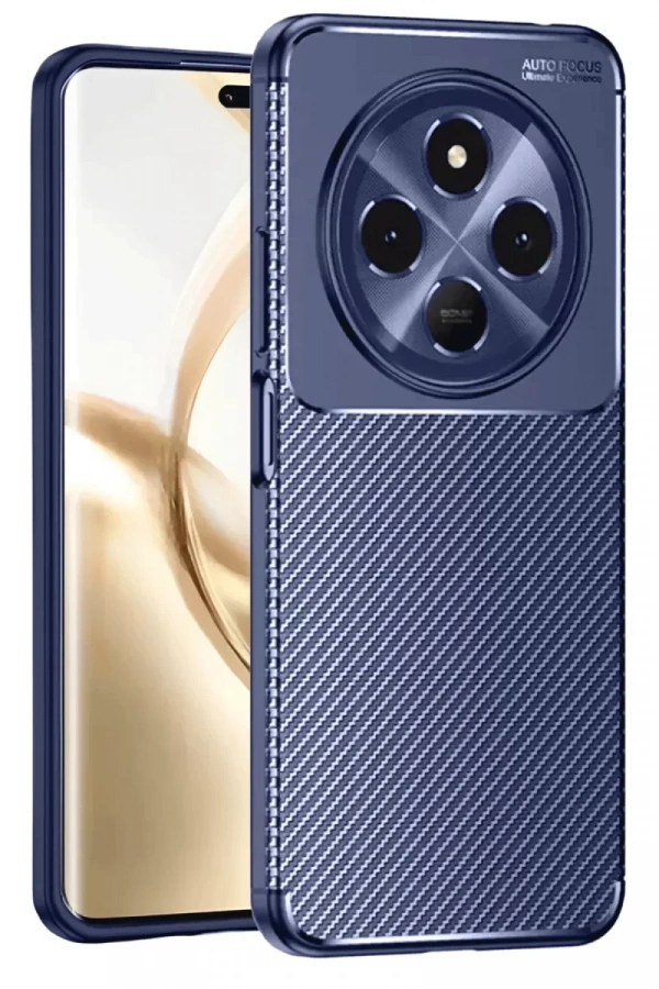 Tecno Spark 30 Kılıf Auto Focus Karbon Kapak - Lacivert