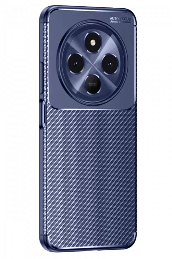 Tecno Spark 30 Kılıf Auto Focus Karbon Kapak - Lacivert