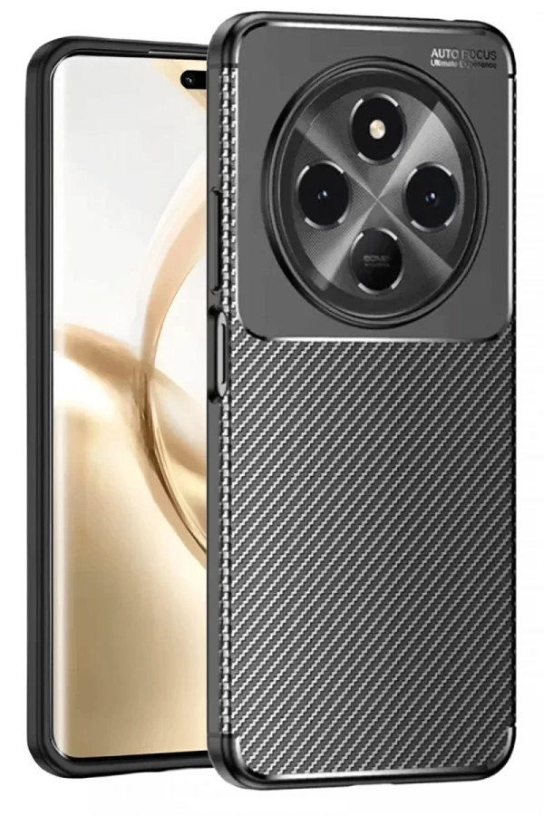 Tecno Spark 30 Kılıf Auto Focus Karbon Kapak - Siyah