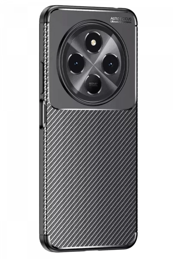 Tecno Spark 30 Kılıf Auto Focus Karbon Kapak - Siyah