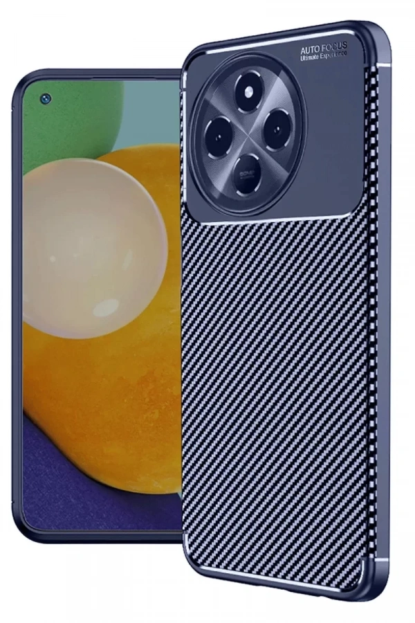 Tecno Spark 30 Pro Kılıf Auto Focus Karbon Kapak - Lacivert