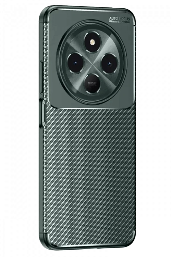 Tecno Spark 30C Kılıf Auto Focus Karbon Kapak - Koyu Yeşil