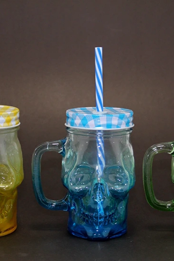 Tekli Cam Kurukafa Kupa Bardak Pipetli