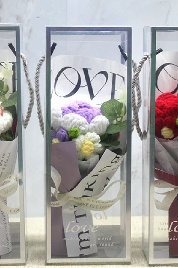 Tekli El Örgüsü Gül Buketi