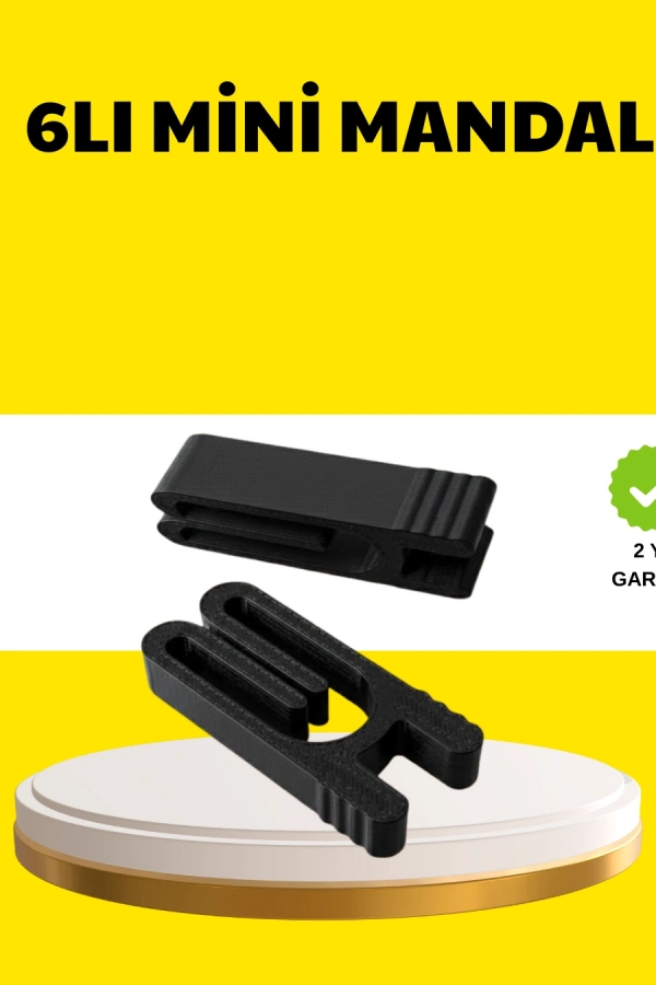 Tekrar Kullanılabilir Poşet Mandalı Siyah 6’lı Set