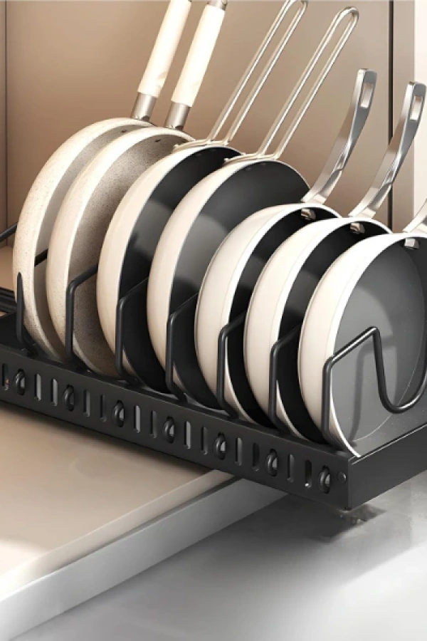 Teleskopik Raylı Tava Tencere Organizeri