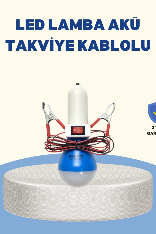 Timsah Kıskaçlı 12V LED Ampul Kamp ve Acil Durum Lambası