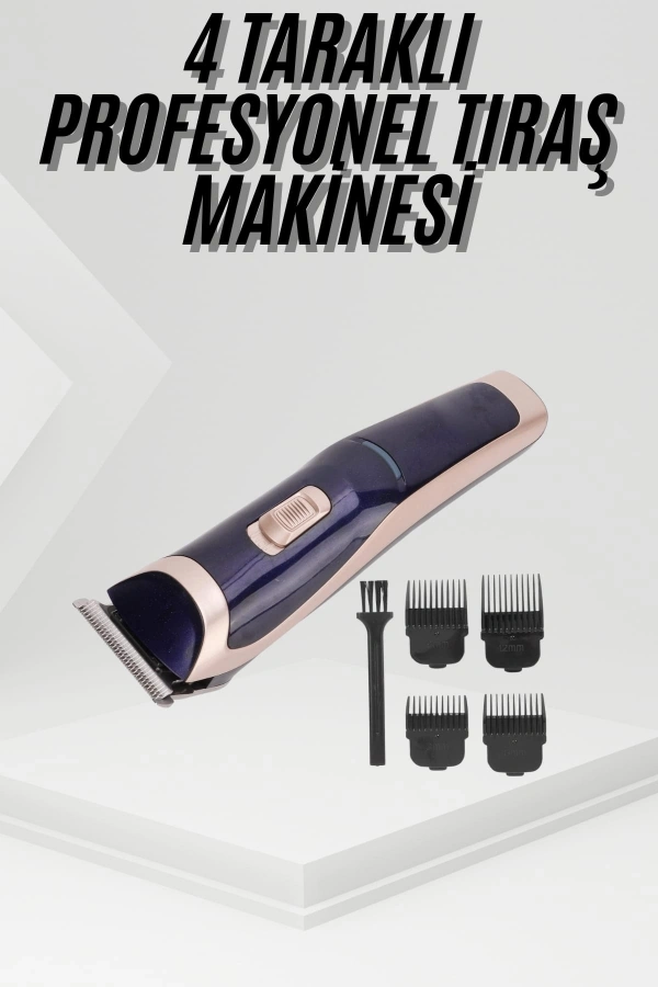 Tıraş Makinesi 4 Başlıklı Paslanmaz Çelik Bıçaklı Tüm Saç Tiplerine Uygun