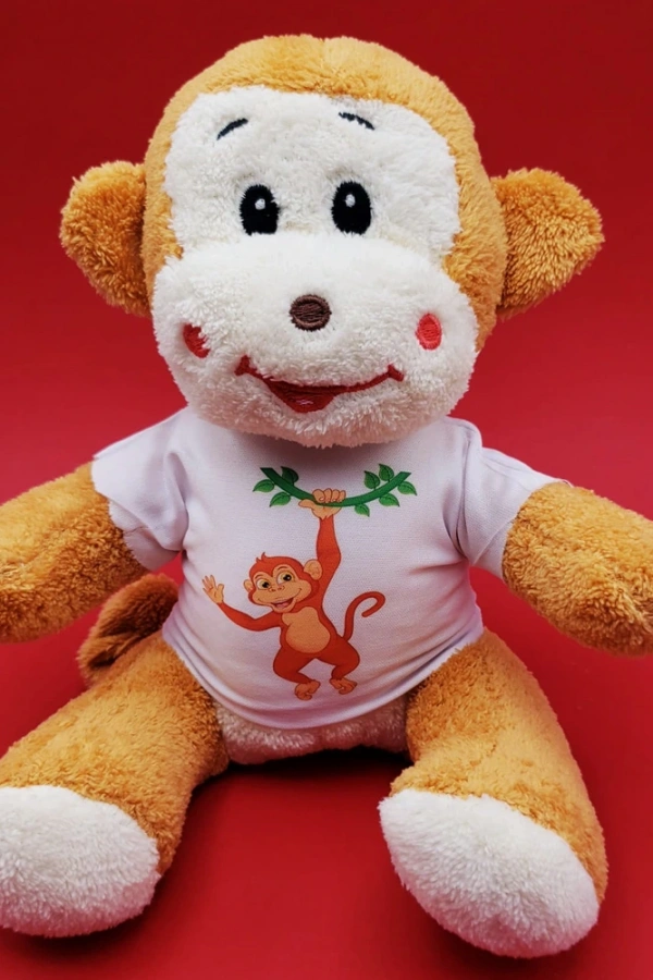 Tişörtlü Sevimli Peluş Maymun