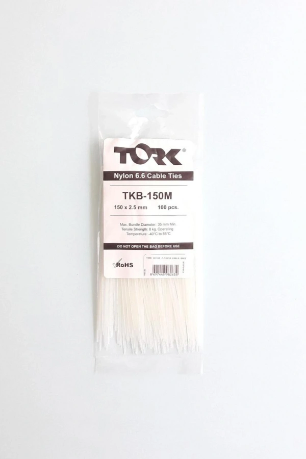 Tork Beyaz Kablo Bağı 2,5X150