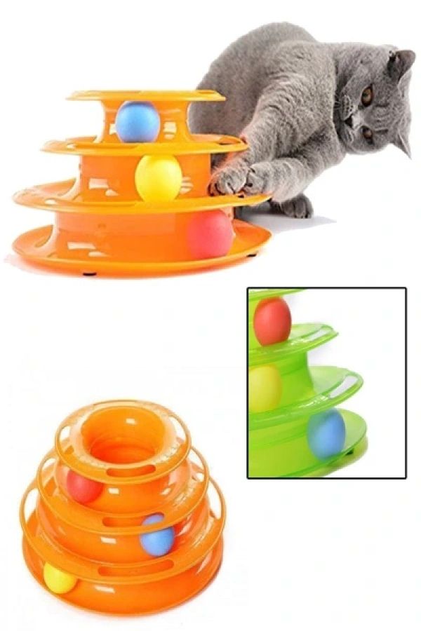 Tower of Tracks 3 Katlı Kedi Oyuncağı