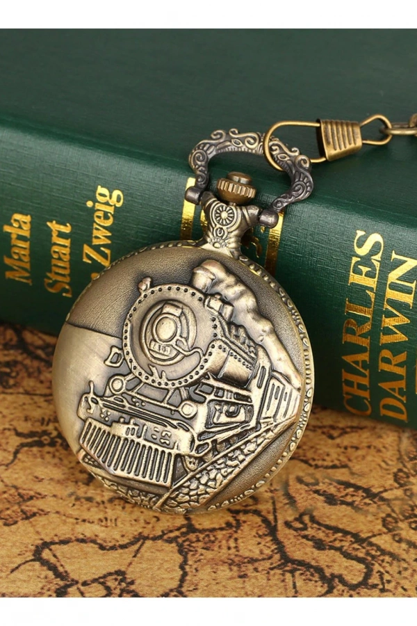 Tren Temalı Köstekli Saat