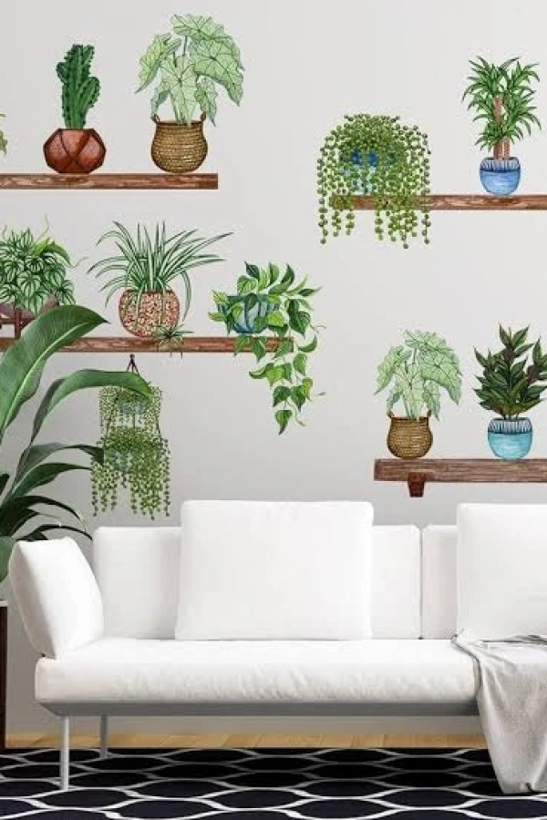Tropikal Bitkiler Duvar Stickerı Model B