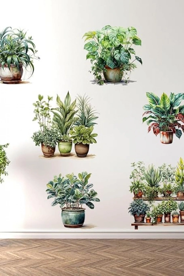 Tropikal Bitkiler Duvar Stickerı Model C