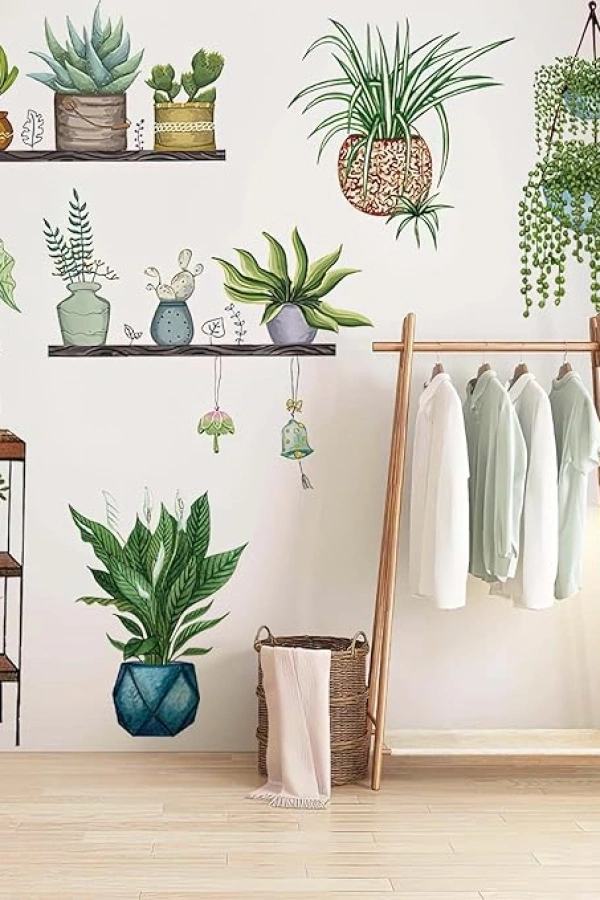 Tropikal Bitkiler Duvar Stickerı Model D