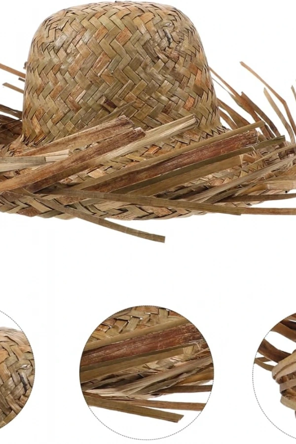 Tropikal Parti Natural Hasır Şapka