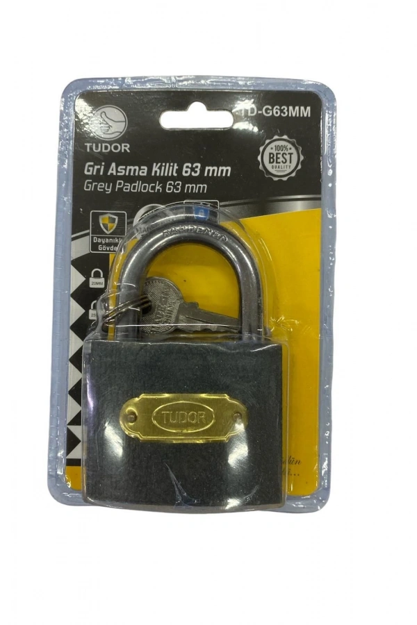 Tudor 63 mm Kısa Gri Asma Kilit