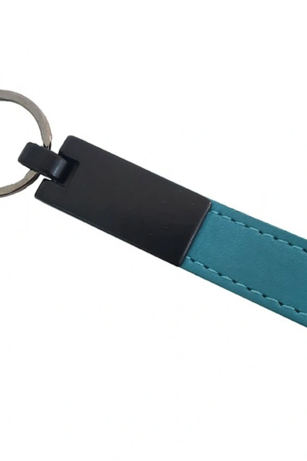 Turkuaz Deri Metal Anahtarlık