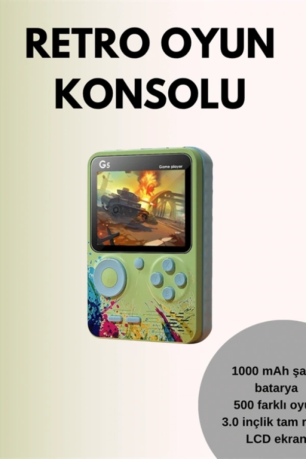 TV Bağlantılı 500 Oyunlu Mini Gameboy Konsol