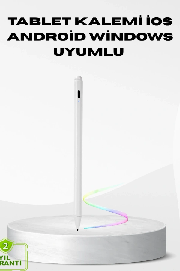 Type-C Şarjlı Dokunmatik Kalem – iPad, iPhone ve Android Uyumlu, Sessiz Çalışan