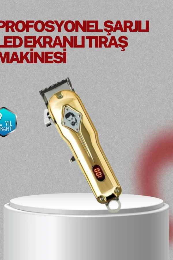 Type-C Şarjlı LCD Ekranlı Profesyonel Saç Sakal Tıraş Makinesi