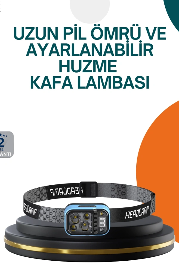 Type C Şarjlı LED Kafa Lambası Güç Göstergeli 53 Modlu