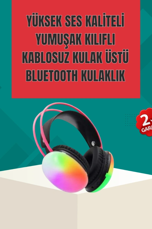 Type-C Şarjlı RGB Işıklı Bluetooth Kulaklığı