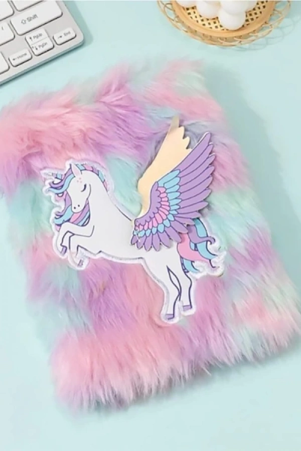Unicorn Tasarımlı Peluş Hatıra Defteri