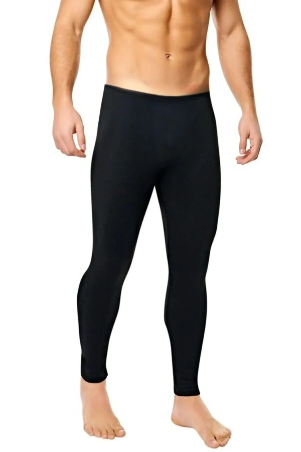 Unisex Şardonlu Termal İçlik Tayt Siyah