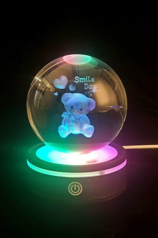 USBli Ayıcık Tasarımlı Dönen Cam Küre