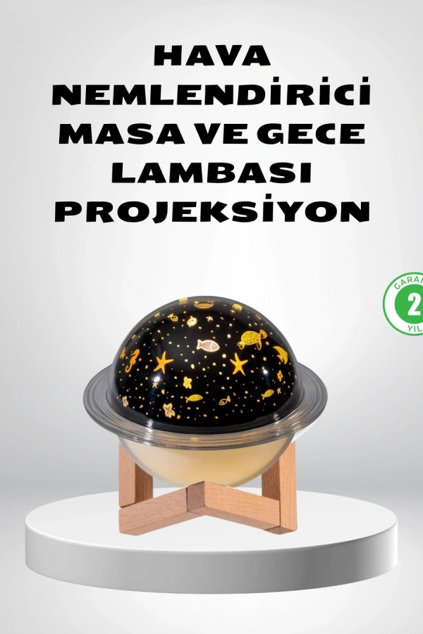 USB Projeksiyon Gece Lambası ve Hava Nemlendirici – Aromaterapi Destekli, Taşınabilir Mini