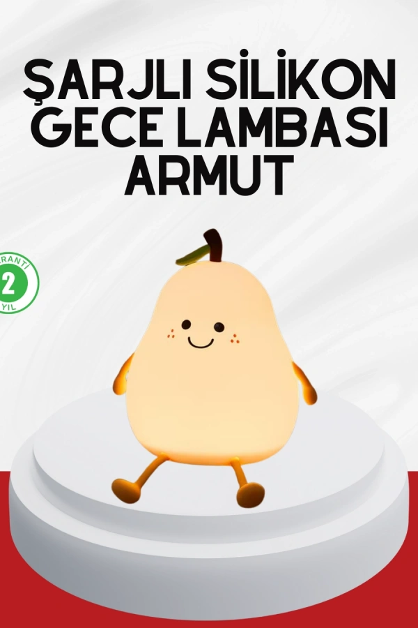 USB Şarjlı Armut Gece Lambası Dokunmatik Renk Değişimli