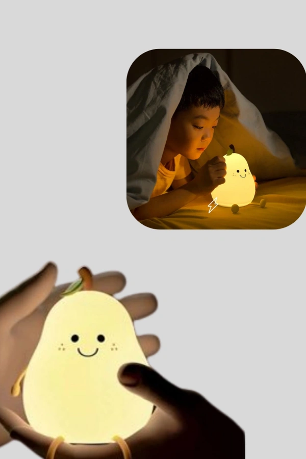 USB Şarjlı Armut Gece Lambası Dokunmatik Renk Değişimli