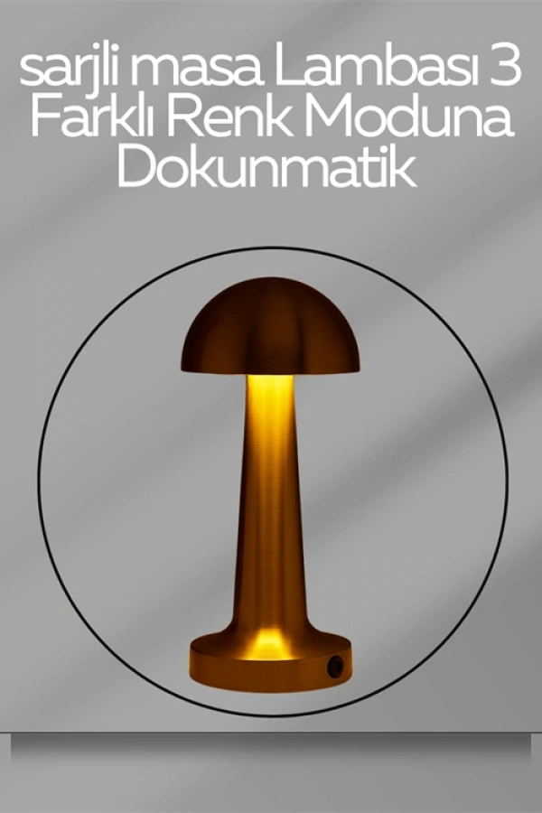 USB Şarjlı Dokunmatik LED Masa Lambası – 3 Renk Modu & Dimmer