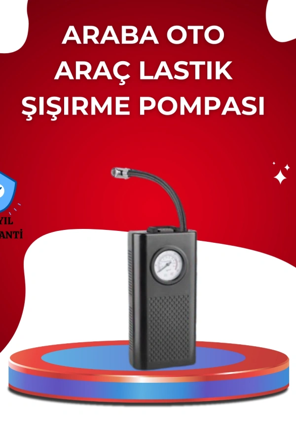 USB Şarjlı Kompakt Elektrikli Hava Kompresörü 3000 mAh