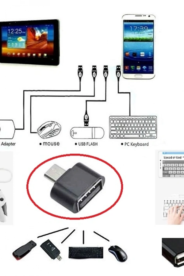 Usb to Micro USB ye Dönüştürücü - Klavye Mouse Joystick Telefona Bağlama