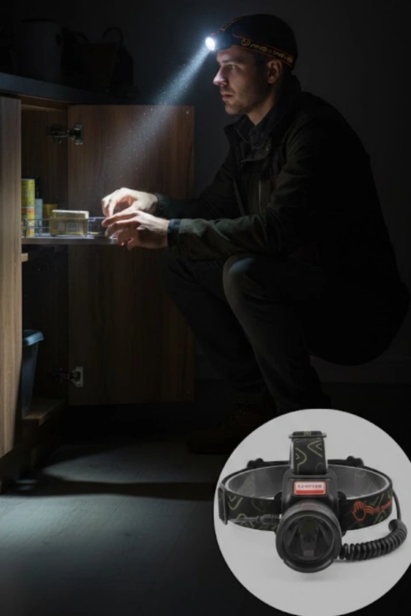 USB Type C Şarjlı Sensörlü Kafa Lambası Uzun Ömürlü Batarya