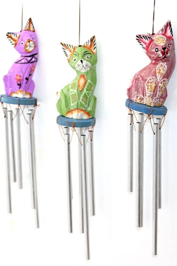 Üstü Ahşap Altı Metal Rüzgar Çanı