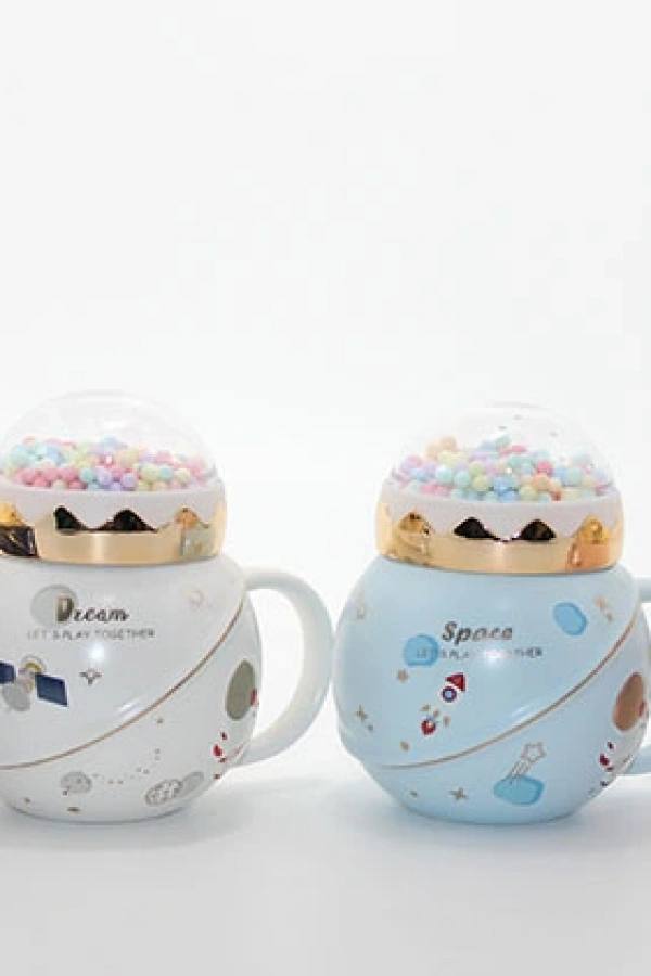 Üstü Renkli Toplu Porselen Kupa Bardak