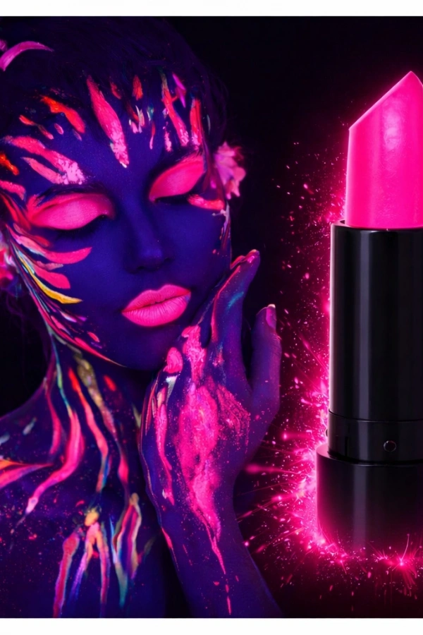 UV Neon Pembe Ruj – Karanlıkta Parlayan Makyaj Boyası