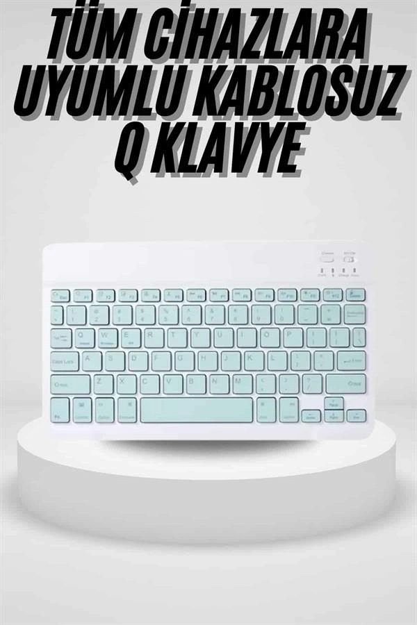Uyumlu Kablosuz Bluetooth Şarj Edilebilir Mini Q Klavye