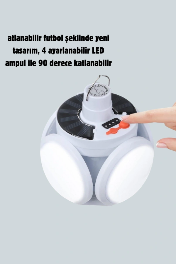 Uzaktan Kumandalı, 360 Derece Katlanabilir Solar LED Aydınlatma Çadır Lambası