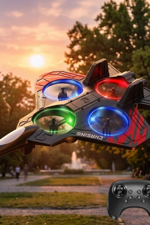 Uzaktan Kumandalı Drone Uçak LED Işıklı 360 Derece Akrobatik Hareket Özellikli