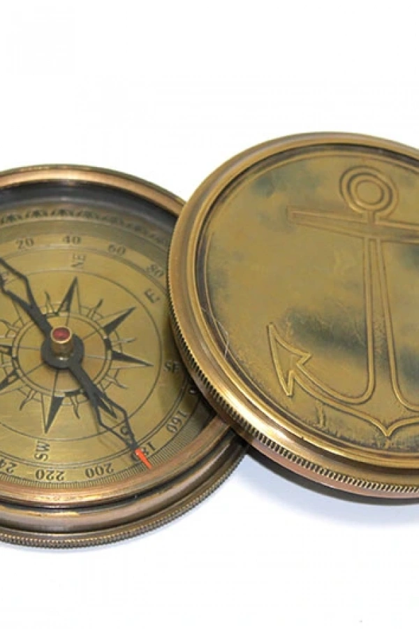 Üzeri Çapa İşlemeli Pirinç Kullanışlı Pusula