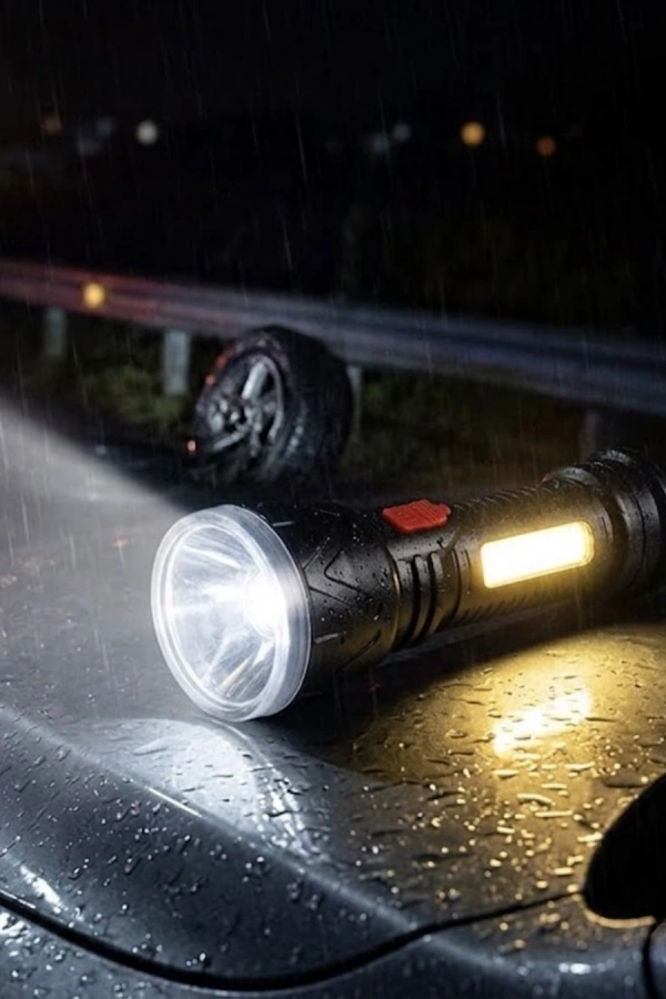 Uzun Menzilli Işıldak Şarjlı 9 LED 4 Kademeli Aydınlatma
