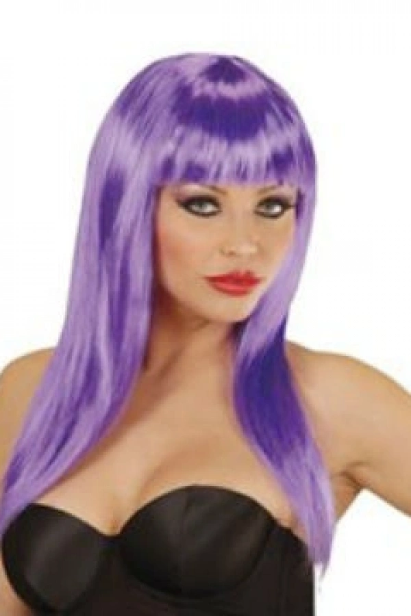Uzun Peruk Saç - Mor