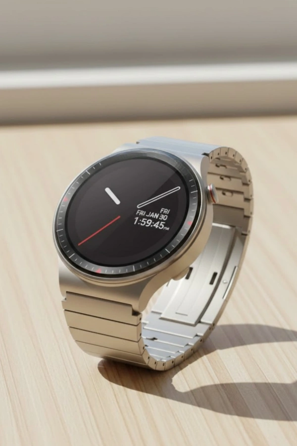 Uzun Pil Ömürlü AMOLED Akıllı Saat Torch Işıklı